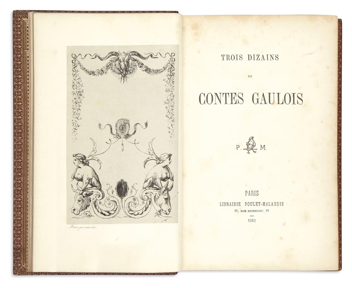 (BRACQUEMOND, FÉLIX.) Jaybert, Léon. Trois Dizains des Contes Gaulois.